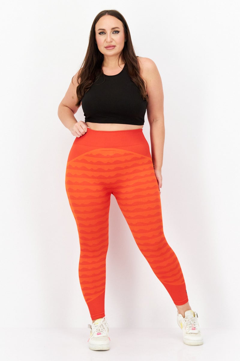 Adidas Women Plus Size Training Leggings, Orange - Image 3